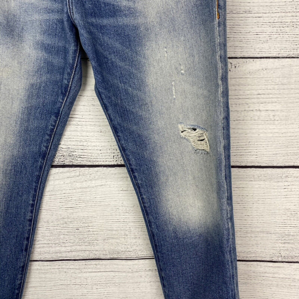 MAISON Scotch Amsterdam Blauw Distressed Straight Jeans Size 28 - Picture 5 of 8